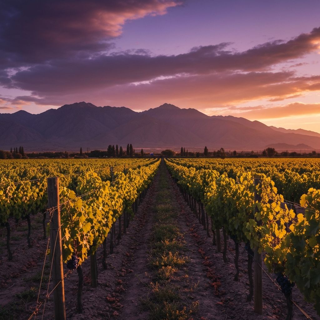 Viñedos al atardecer
