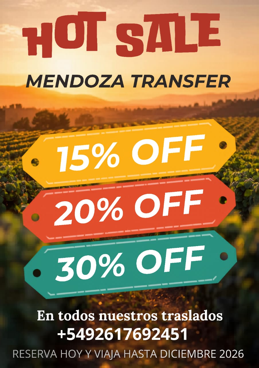 HOT SALE Mendoza Transfer — hasta 30% OFF en todos los traslados